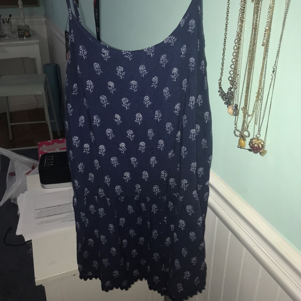Blue floral romper from forever 21 size medium